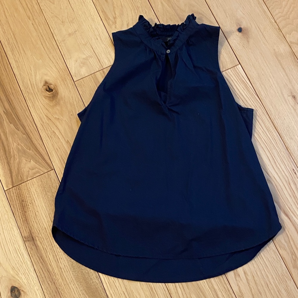 J. Crew Dark Blue Sleeveless Blouse